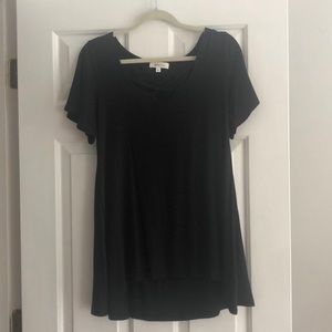 Black criss cross front top